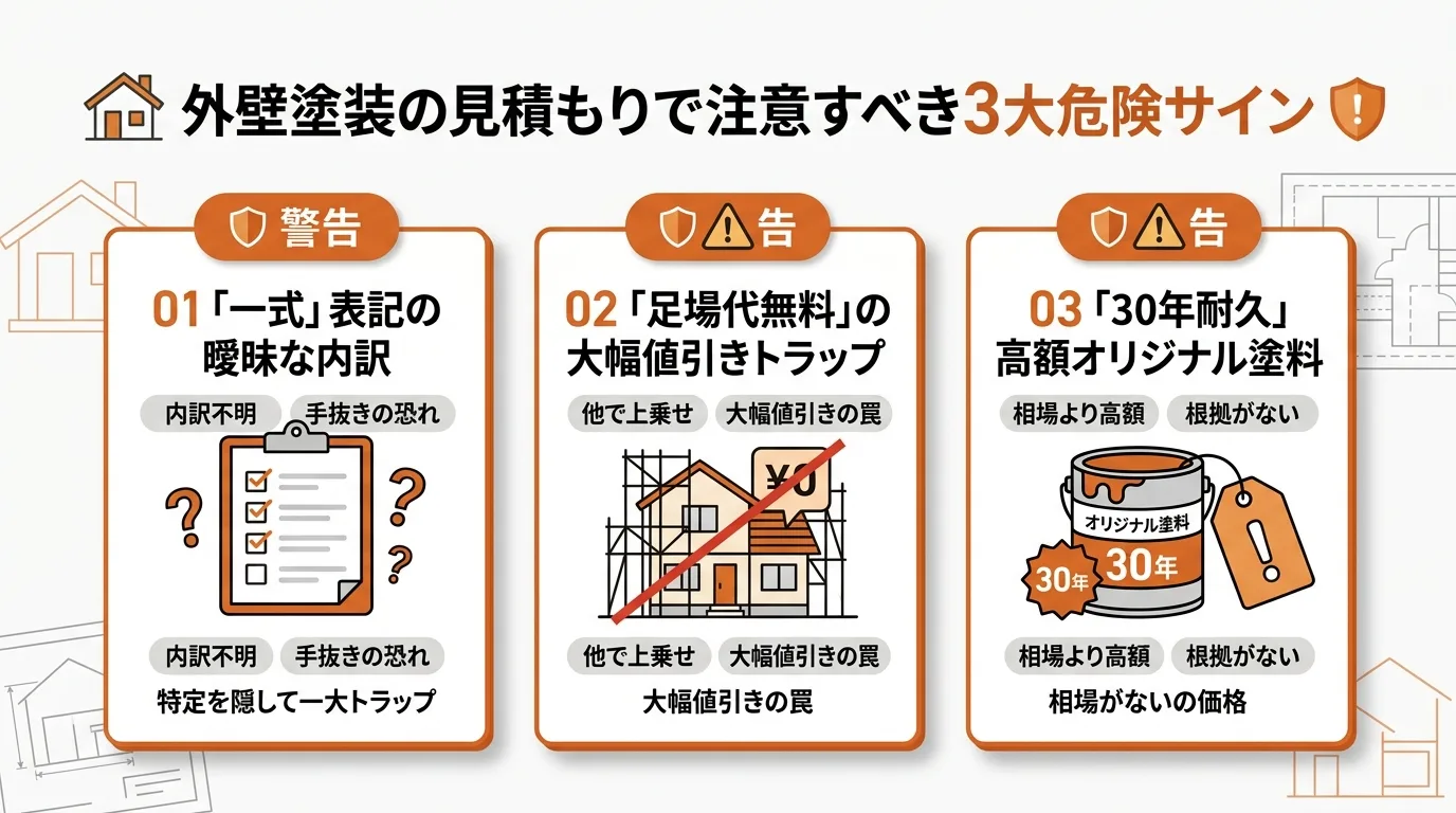 外壁塗装の見積もりで注意すべき3大危険サイン