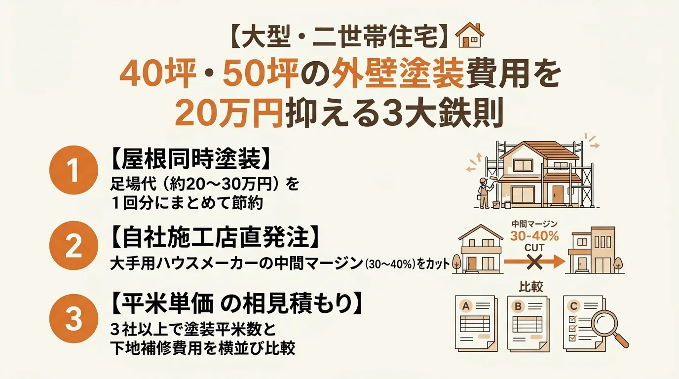 大型住宅で20万円費用を抑える3大鉄則